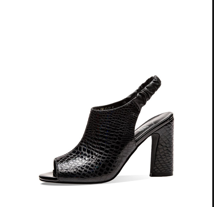 Fish Mouth Sandals Women's Explosion Models Plus Size Student Banquet Thick Heel Sandals