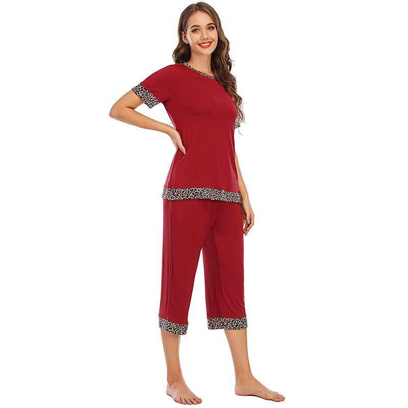 DCMINI New Women's Loose Modal Home Wear Pajamas Women Short Sleeve Suit