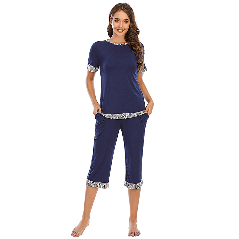 DCMINI New Women's Loose Modal Home Wear Pajamas Women Short Sleeve Suit