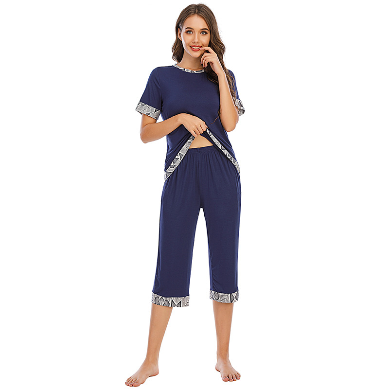 DCMINI New Women's Loose Modal Home Wear Pajamas Women Short Sleeve Suit