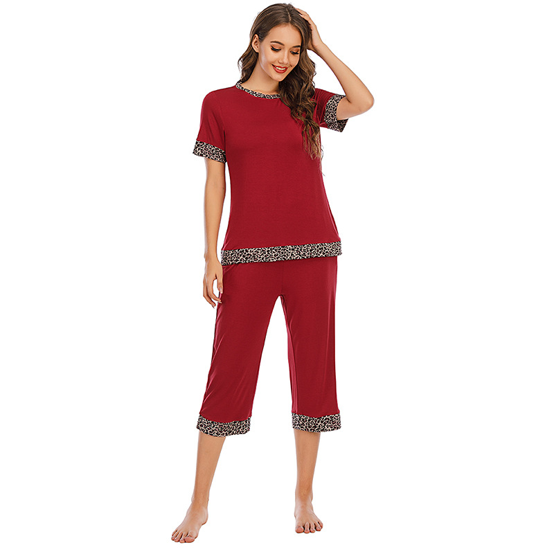 DCMINI New Women's Loose Modal Home Wear Pajamas Women Short Sleeve Suit