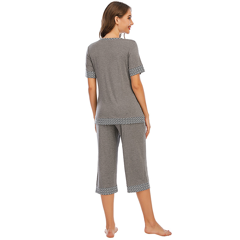 DCMINI New Women's Loose Modal Home Wear Pajamas Women Short Sleeve Suit