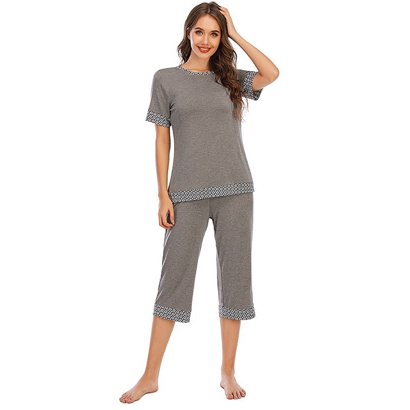 DCMINI New Women's Loose Modal Home Wear Pajamas Women Short Sleeve Suit