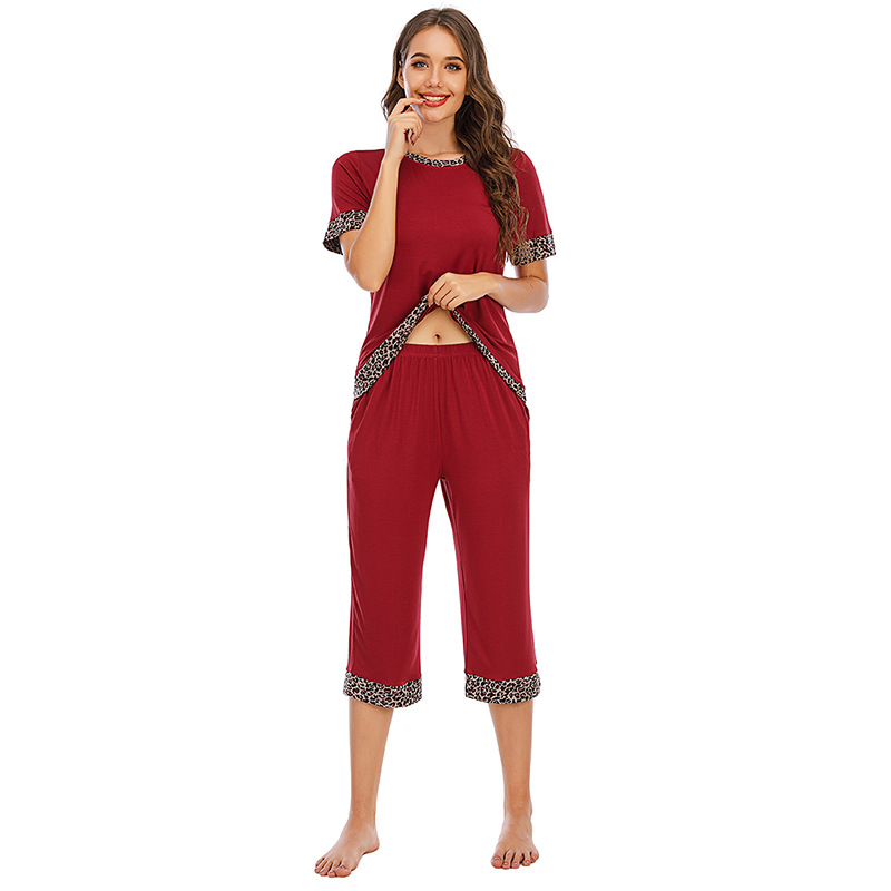 DCMINI New Women's Loose Modal Home Wear Pajamas Women Short Sleeve Suit