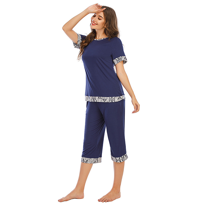 DCMINI New Women's Loose Modal Home Wear Pajamas Women Short Sleeve Suit