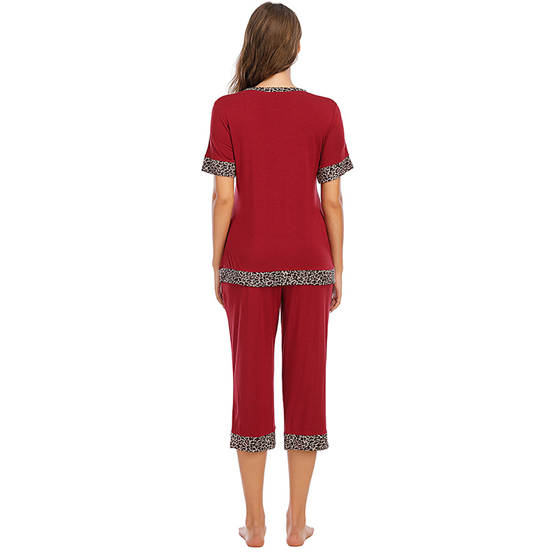 DCMINI New Women's Loose Modal Home Wear Pajamas Women Short Sleeve Suit