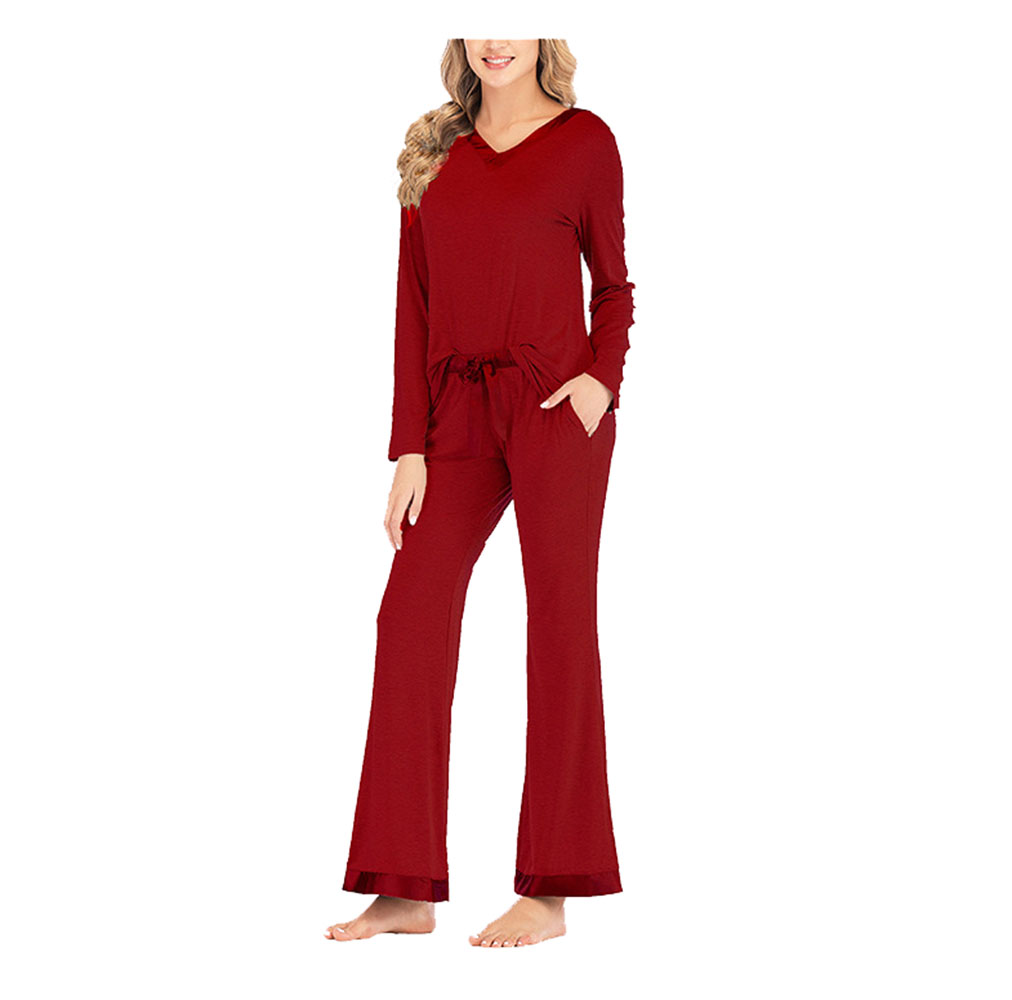 DCMINI New Shelves Women's Loose Home Wear Pajamas Women's Long Sleeve Two-piece Suit