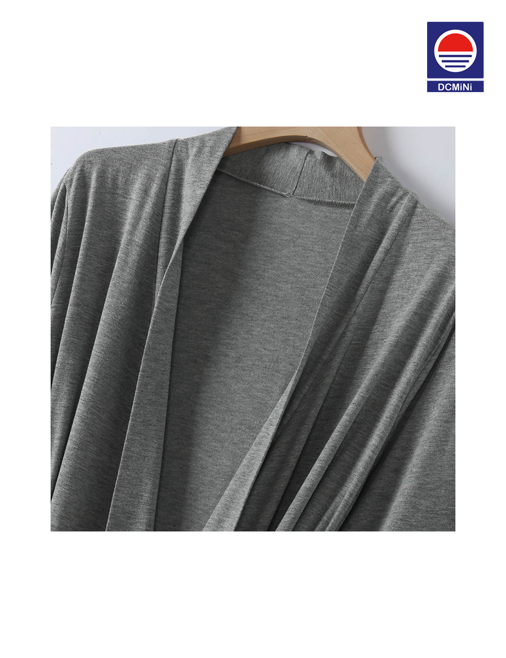 DCMINI Women Kimono Robes Cotton Long Robe Knit Bathrobe Soft Sleepwear V-Neck Ladies Loungewear