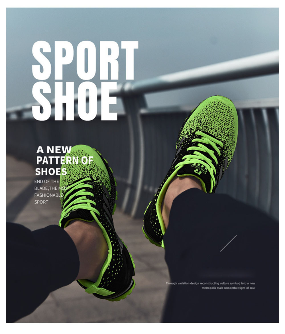 Large Size Men&apos;s Shoes Breathable Fly Woven Mesh Shoes Sports Shoes Running Shoes Sneakers
