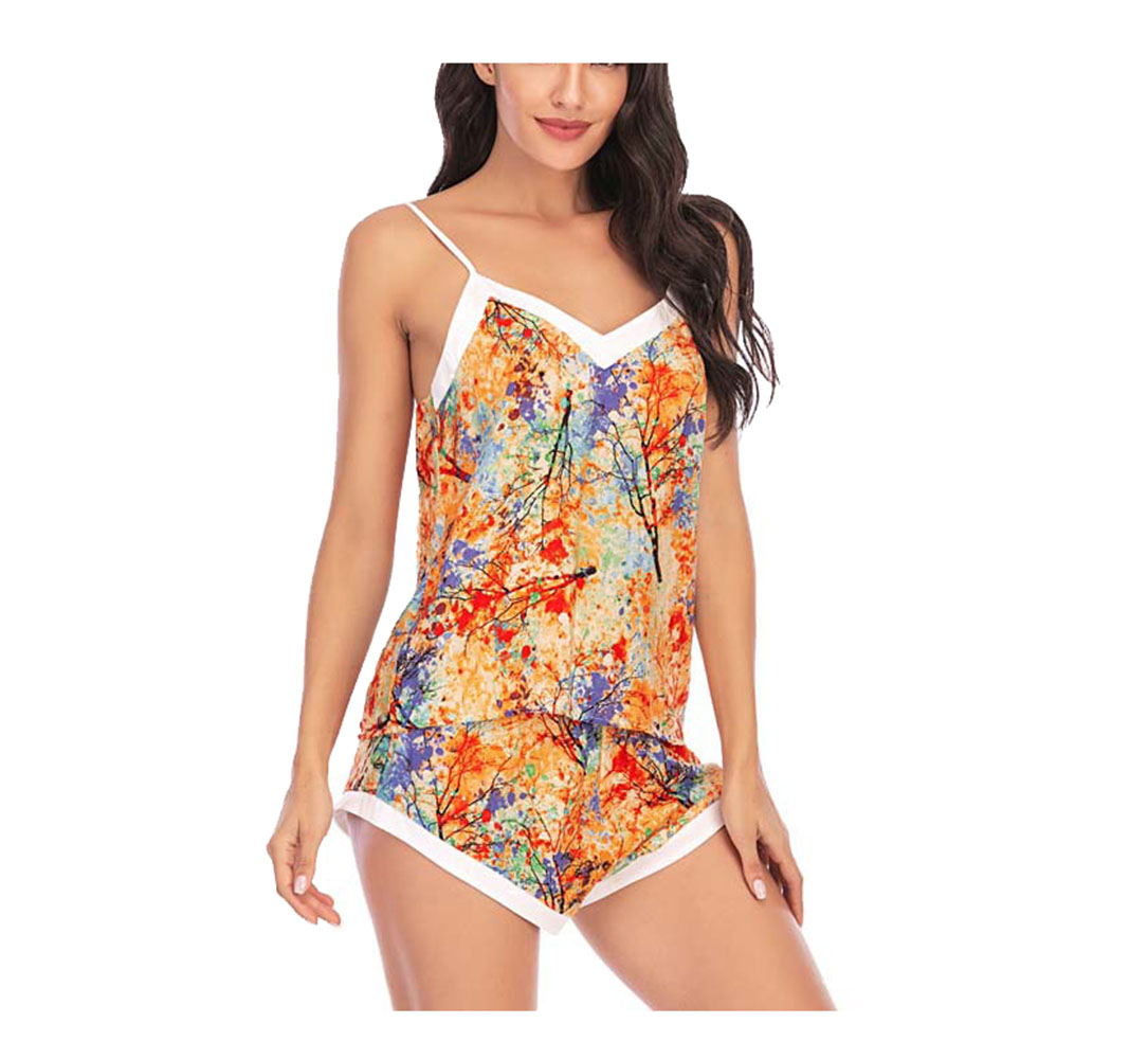 DCMINI  Hot Floral Sling Home Service Comfortable and Breathable Sexy Casual Home Service Suit