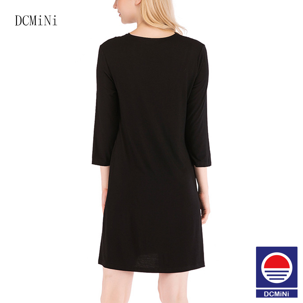 Women's Pajamas Loose Home Wear Nine-Sleeve Lace V-neck Sleepshirt