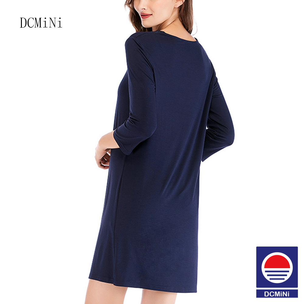 Women's Pajamas Loose Home Wear Nine-Sleeve Lace V-neck Sleepshirt