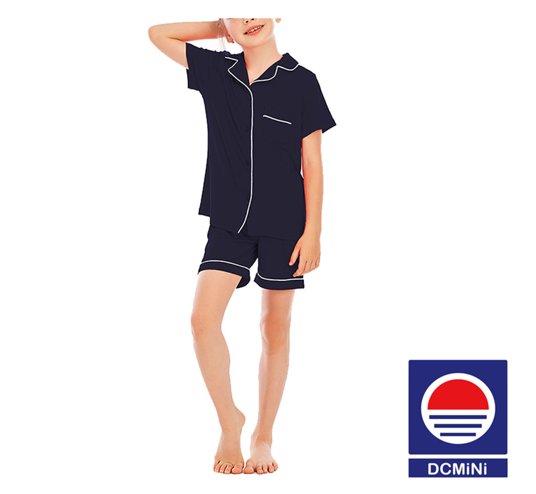 DCMINI  Pajamas Boys、Girls Short Sleeve Shorts Suit Comfortable Cardigan Modal Lapel Home Service.