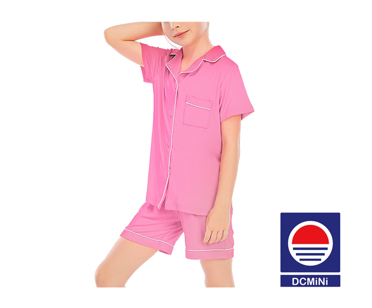 DCMINI  Pajamas Boys、Girls Short Sleeve Shorts Suit Comfortable Cardigan Modal Lapel Home Service.