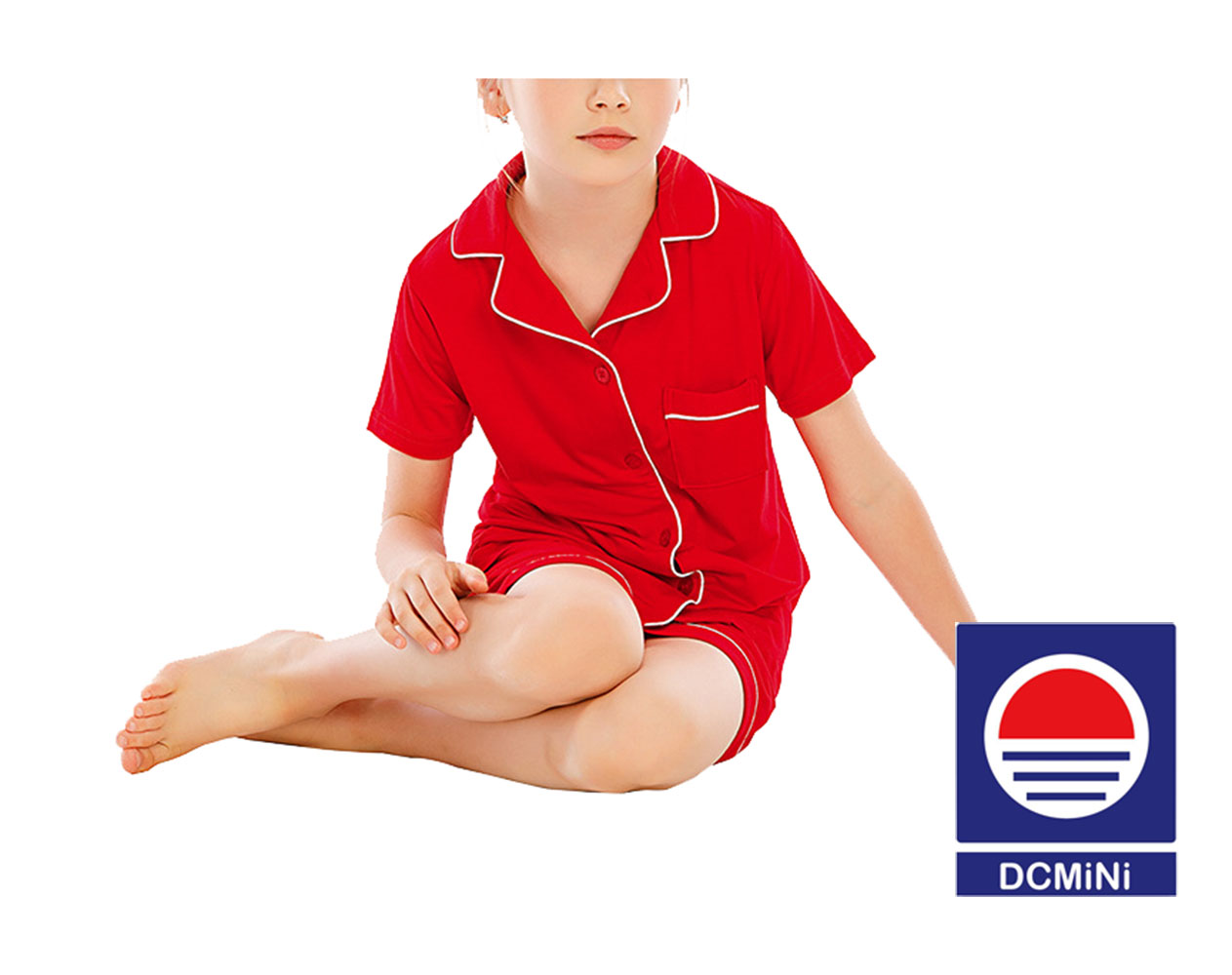 DCMINI  Pajamas Boys、Girls Short Sleeve Shorts Suit Comfortable Cardigan Modal Lapel Home Service.