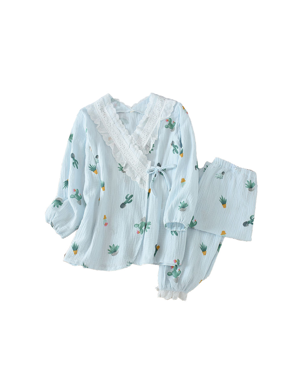 Women Pajamas Sets 100% Cotton Gauze Maternity Wear Loose Breastfeeding Clothing Sleepwear Plus size