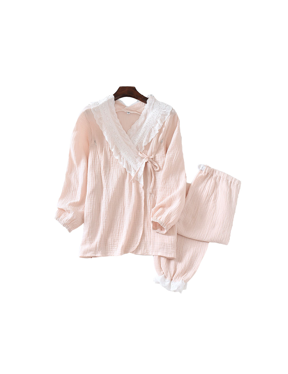 Women Pajamas Sets 100% Cotton Gauze Maternity Wear Loose Breastfeeding Clothing Sleepwear Plus size