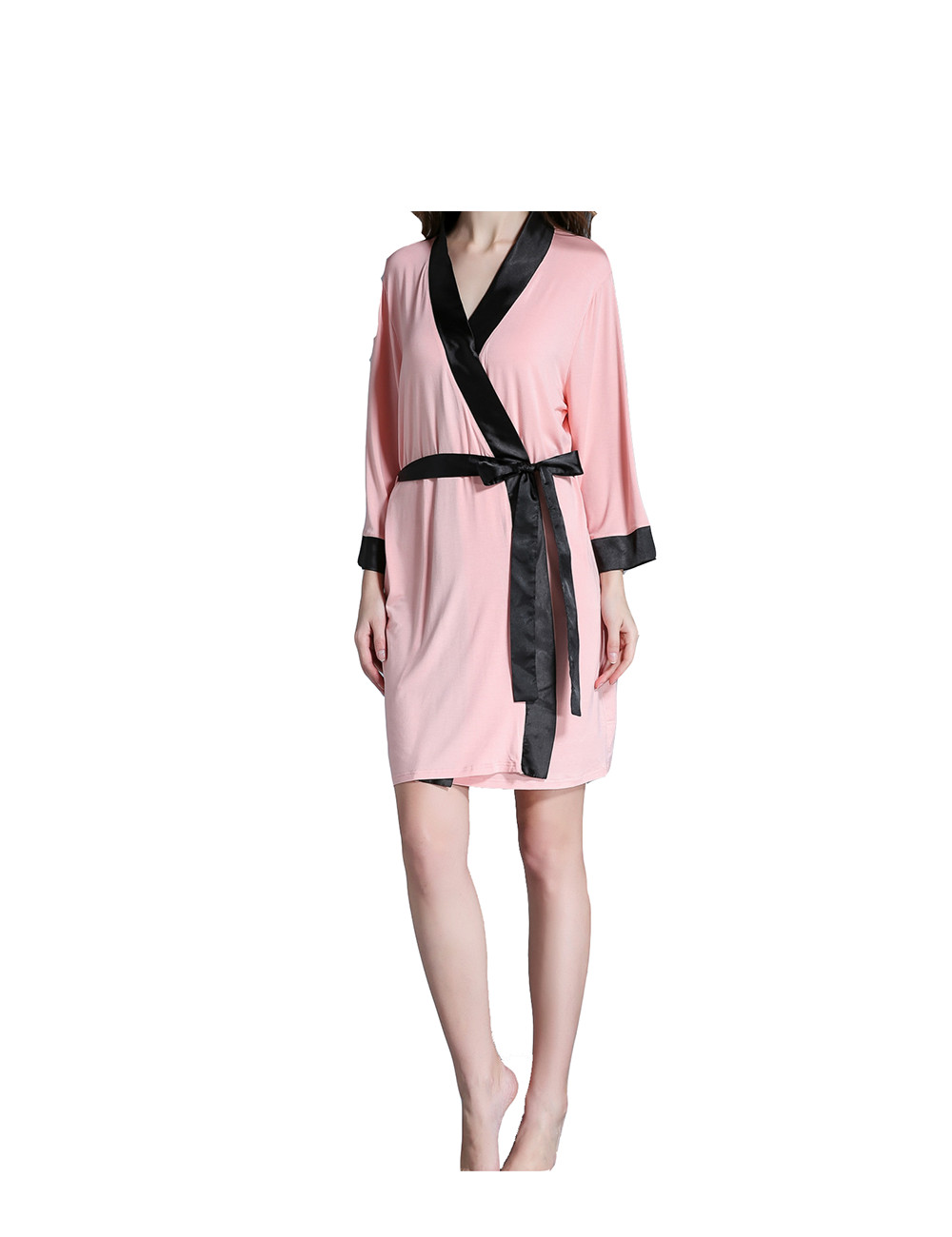 Exquisite Border Modal Robe Bathrobe Bathrobe Large Size Bathrobe V-Neck Sleepwear
