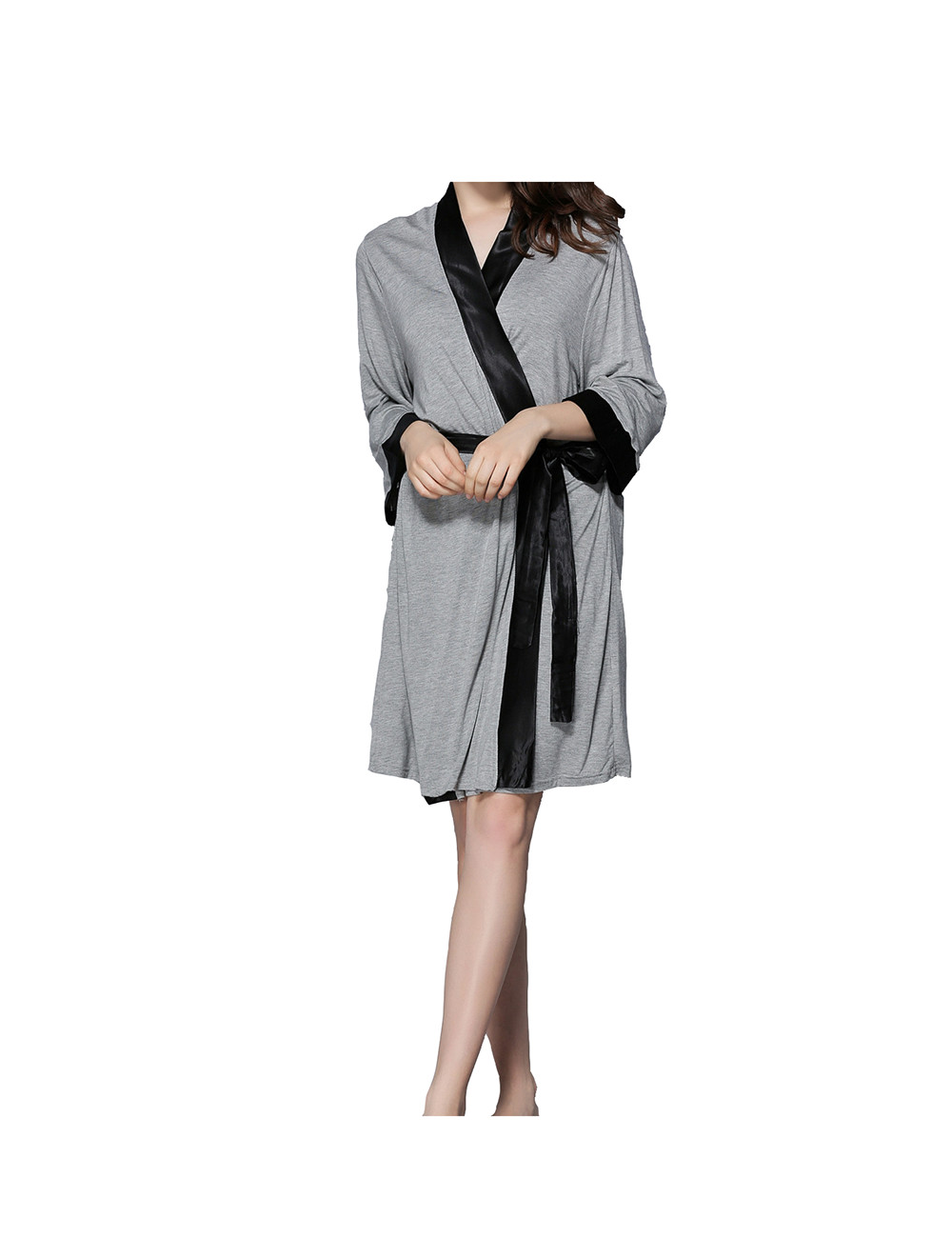 Exquisite Border Modal Robe Bathrobe Bathrobe Large Size Bathrobe V-Neck Sleepwear