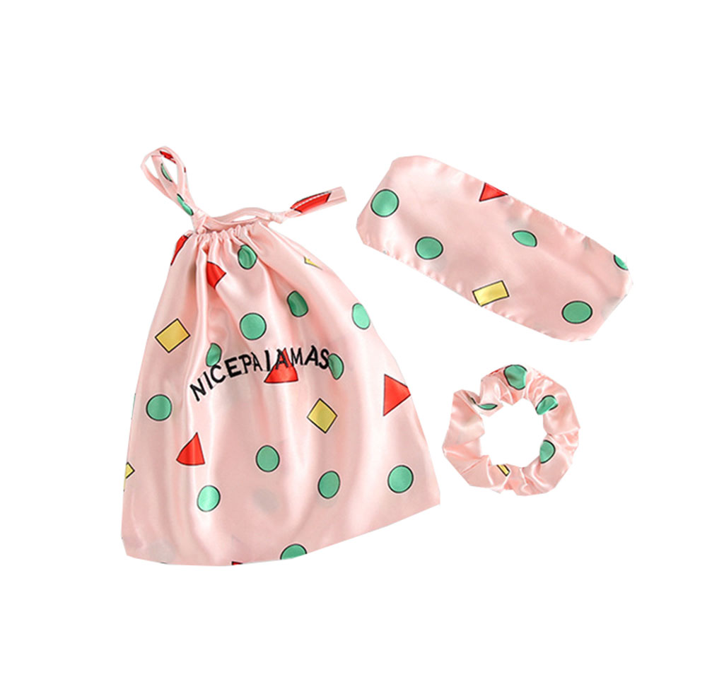 7 Sets of Girls Seven-piece Simulation Silk Vest Geometric Pajamas Home Service Suit Girl Heart.