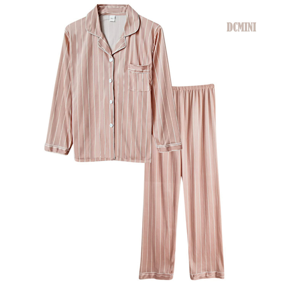 Long Sleeve Pajamas Women&apos;s Cardigan Milk Silk Suit Polka Dot Trousers Plus Size Home Service.