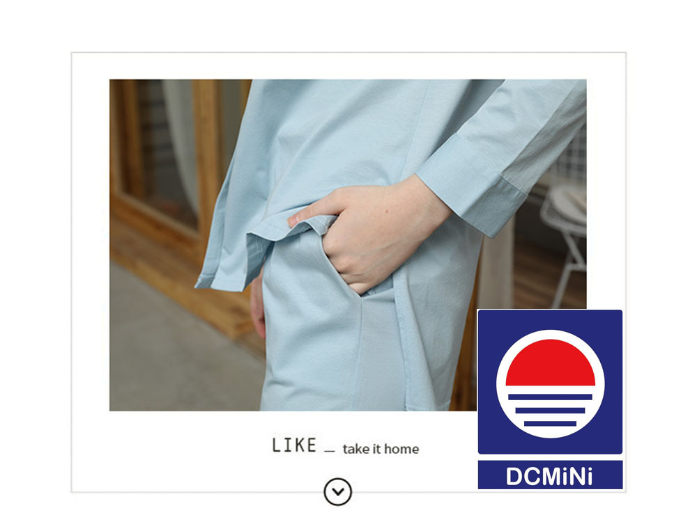 DCMINI Pure Cotton Pajamas Women&apos;s Spring and Summer New Home Service Counter Quality Pajamas Set