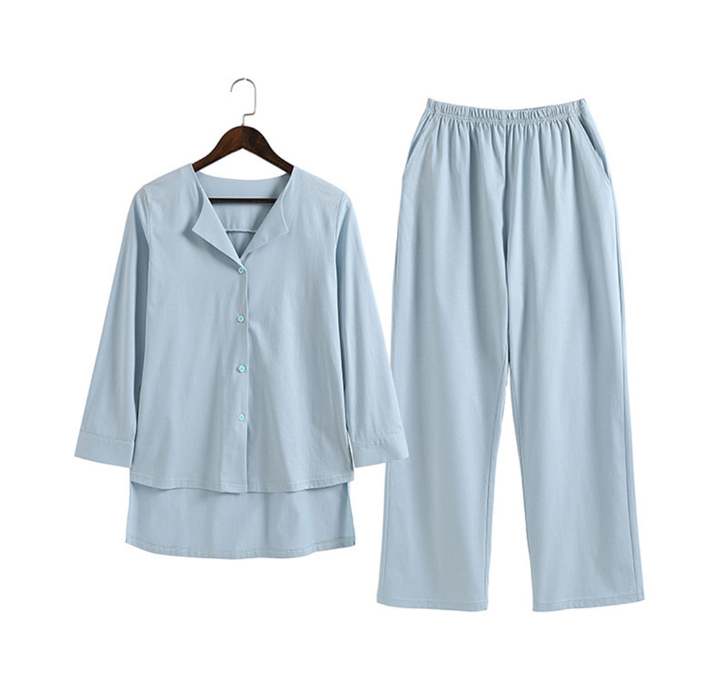 DCMINI Pure Cotton Pajamas Women&apos;s Spring and Summer New Home Service Counter Quality Pajamas Set