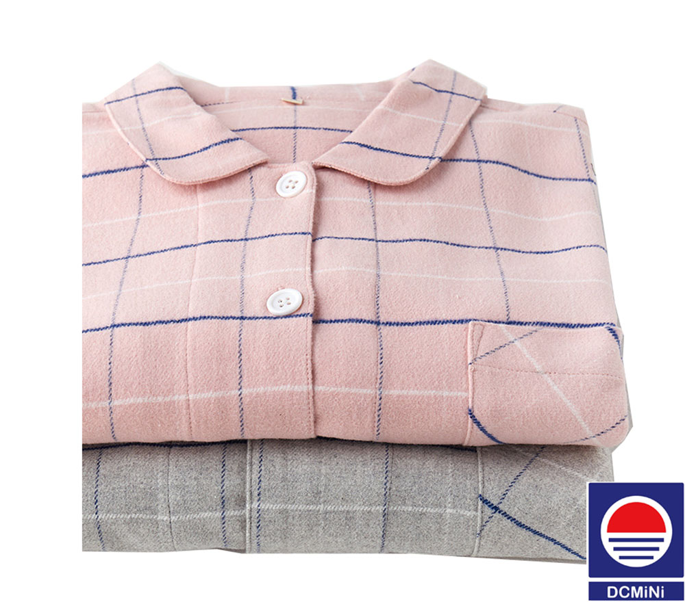 DCNINI Flannel Pajamas Ladies Plaid Pure Cotton Brushed Long-sleeved  Service Couple Suit