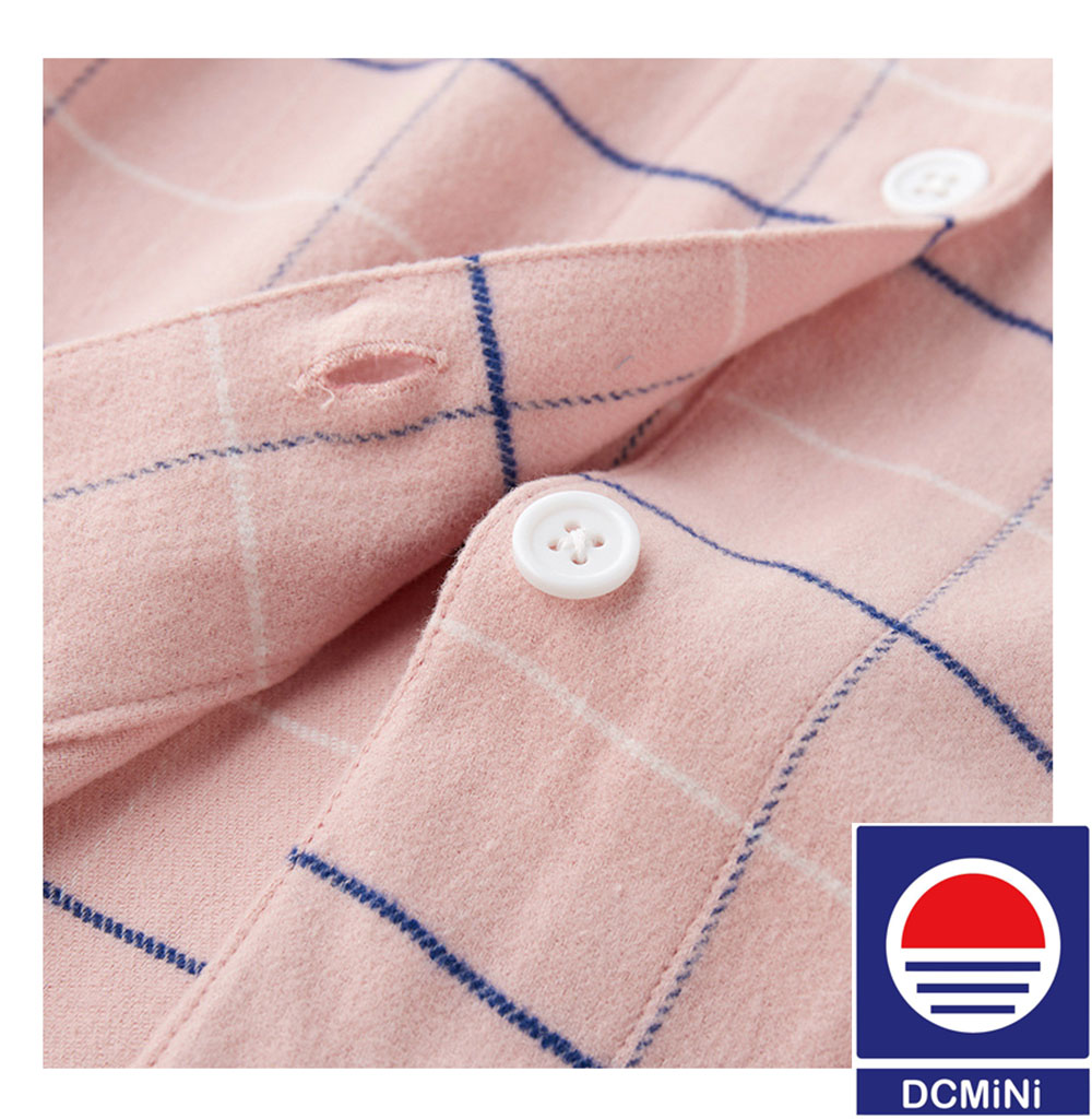 DCNINI Flannel Pajamas Ladies Plaid Pure Cotton Brushed Long-sleeved  Service Couple Suit