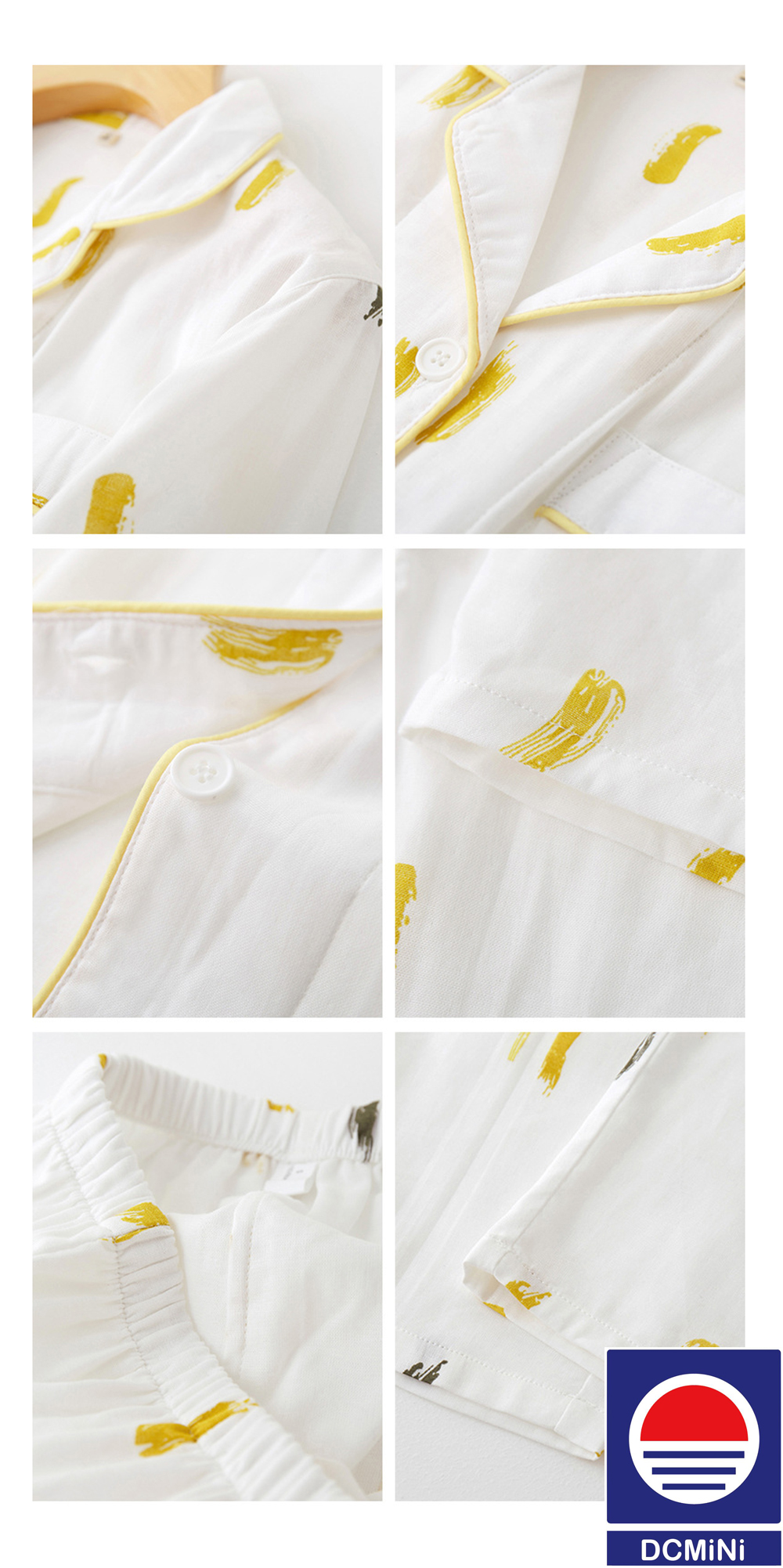 DCMINI Pure Cotton Gauze Pajamas Women Sweet Baby Collar Cotton Summer Thin Home Wear