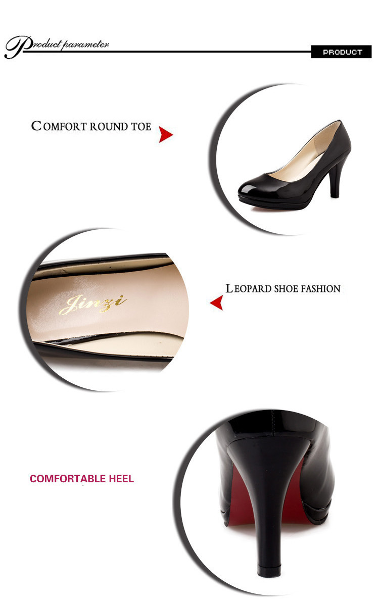 Quality Leather Women Classic Black High Heels Shoes Ladies Fashion OL Office Working Party Shoes