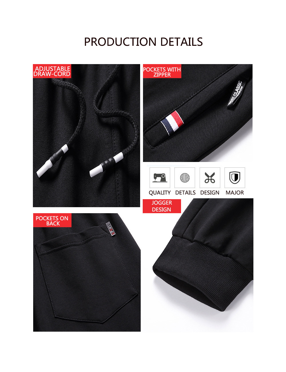 Men&apos;s Basic Pants Cotton Yoga Sweatpants Joggers Straight Running Casual Athletic Pants with Pockets