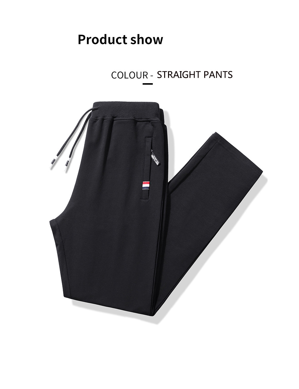 Men&apos;s Basic Pants Cotton Yoga Sweatpants Joggers Straight Running Casual Athletic Pants with Pockets