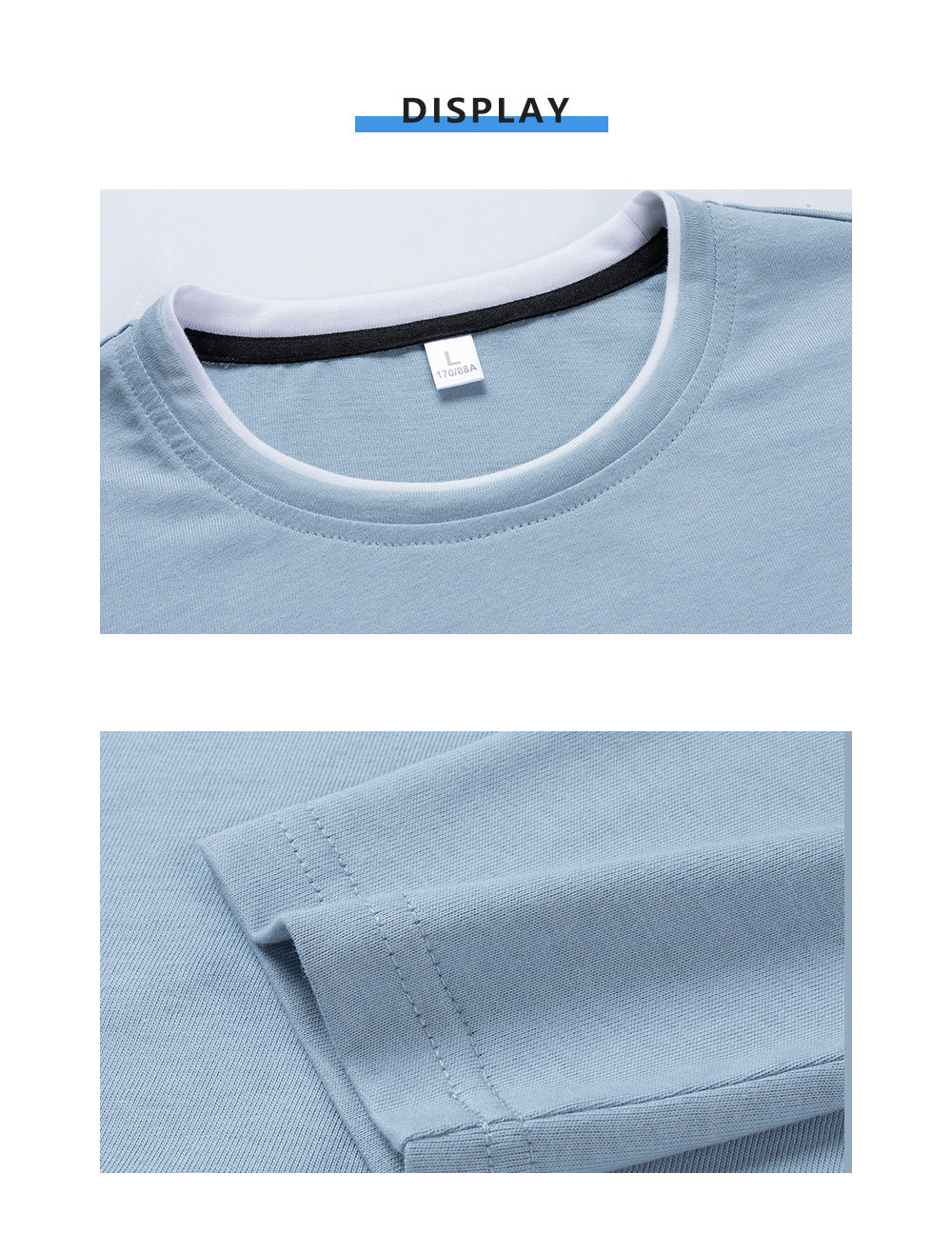 Men&apos;s Long Sleeve Cotton T-Shirt Casual Loose Crew Top Lightweight Classic O-Neck T-Shirts Hoodies