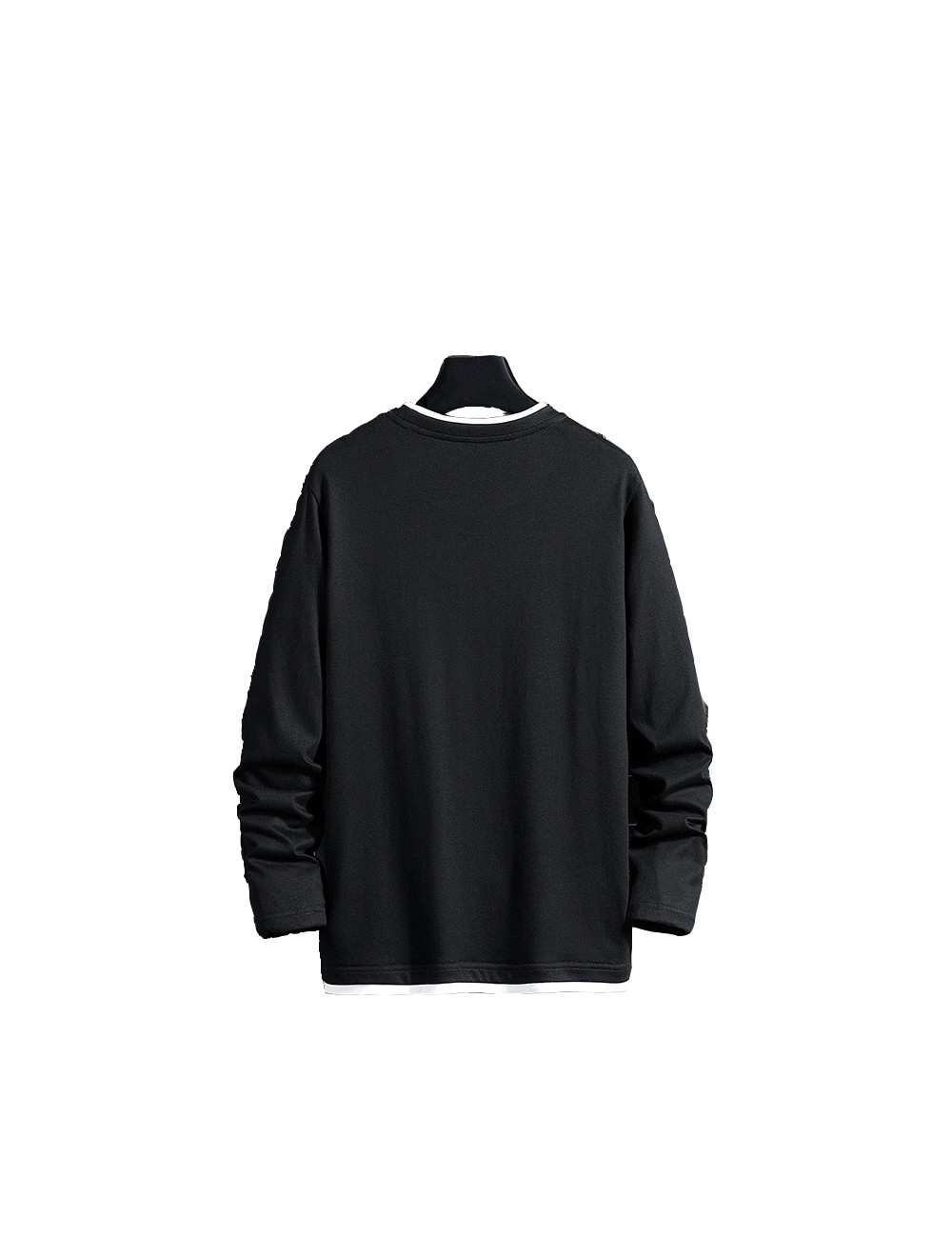 Men&apos;s Long Sleeve Cotton T-Shirt Casual Loose Crew Top Lightweight Classic O-Neck T-Shirts Hoodies