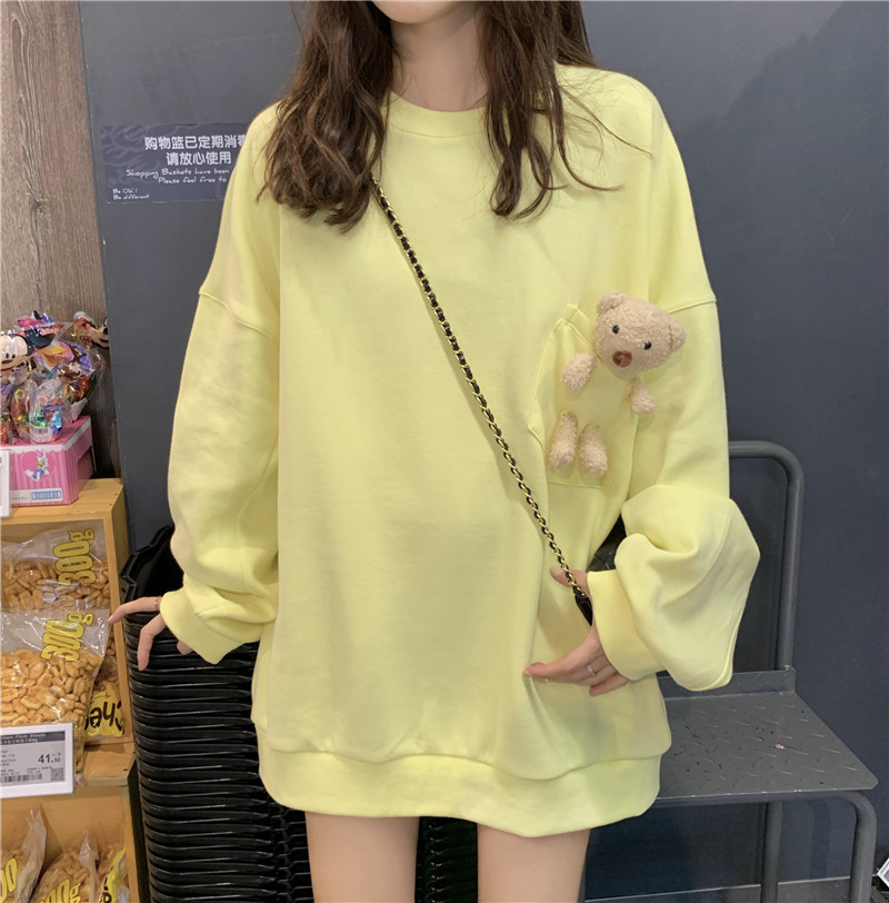 Fashion Harajuku Bear doll Hoodie Women Loose Korean Style Sweatshirt Streetwear Hoodies Pullovers