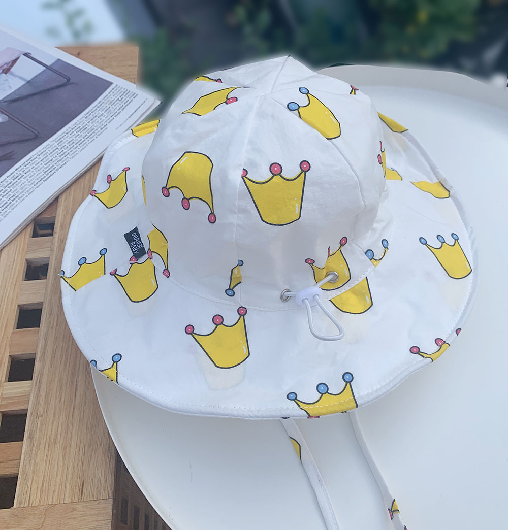 Baby Big Brim Hat Cotton Adjustable Autumn Sun Hat Fisherman Hat Children 1-3 Years Old