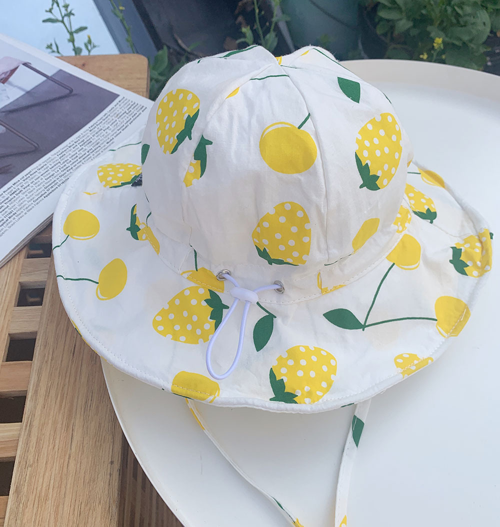 Baby Big Brim Hat Cotton Adjustable Autumn Sun Hat Fisherman Hat Children 1-3 Years Old