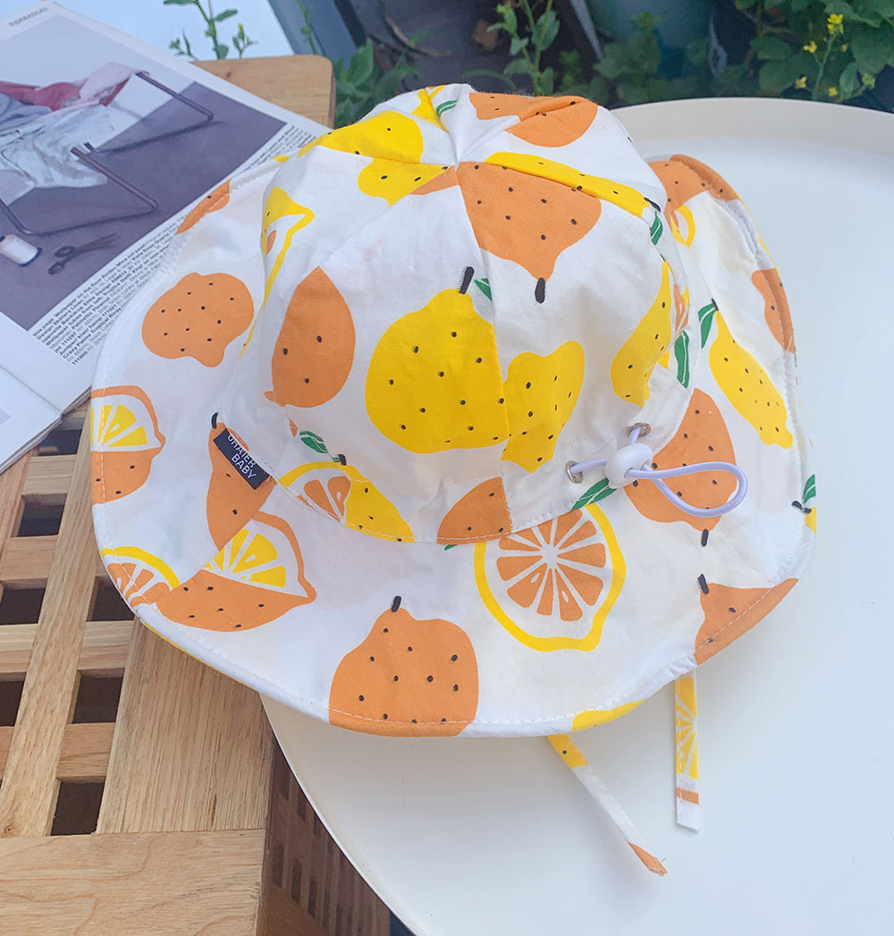 Baby Big Brim Hat Cotton Adjustable Autumn Sun Hat Fisherman Hat Children 1-3 Years Old