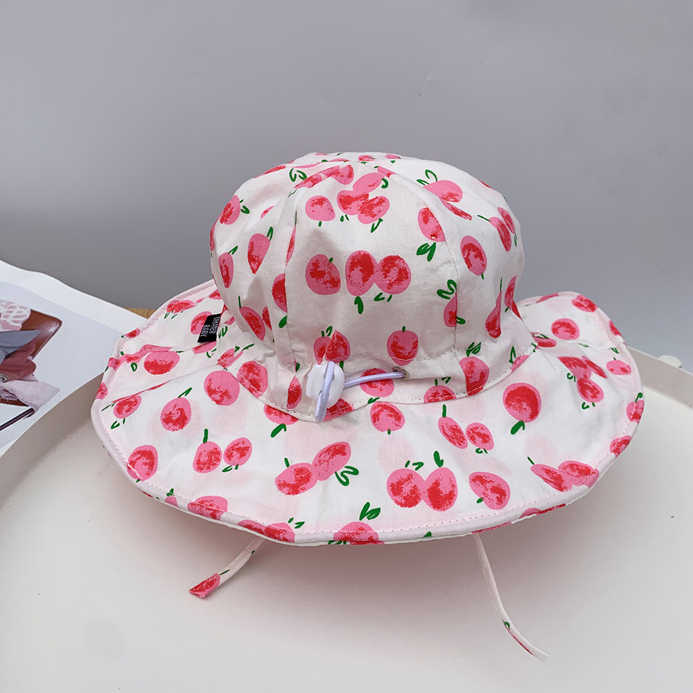 Baby Big Brim Hat Cotton Adjustable Autumn Sun Hat Fisherman Hat Children 1-3 Years Old