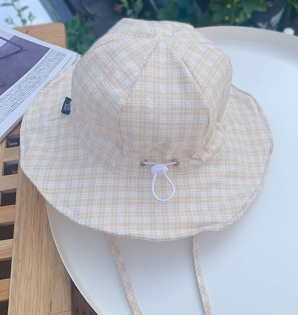 Baby Big Brim Hat Cotton Adjustable Autumn Sun Hat Fisherman Hat Children 1-3 Years Old