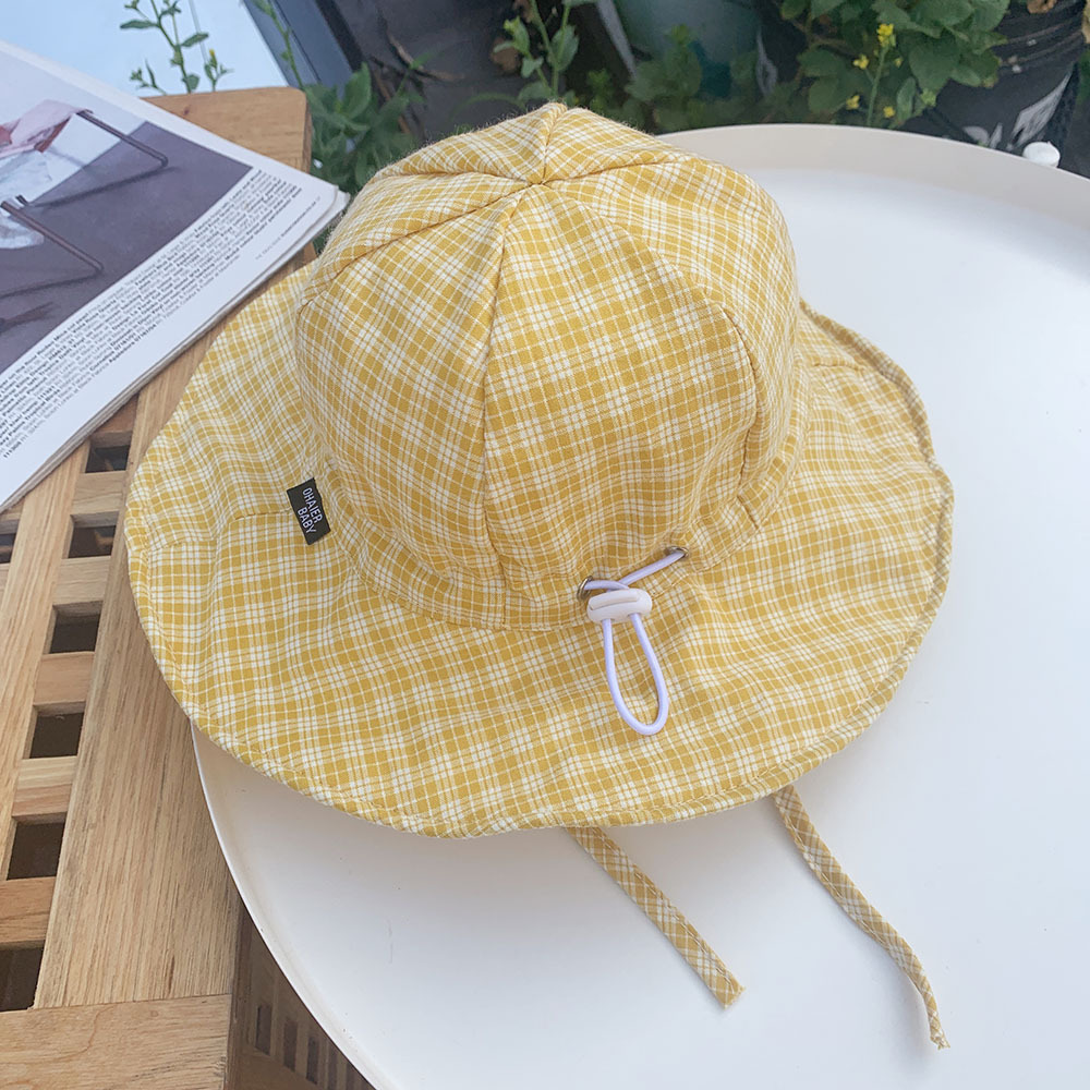 Baby Big Brim Hat Cotton Adjustable Autumn Sun Hat Fisherman Hat Children 1-3 Years Old