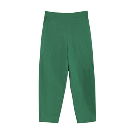 Imitation Cotton and Linen Suit  Two-piece Trousers Loose Carrot Pants Cropped Trousers Casual
