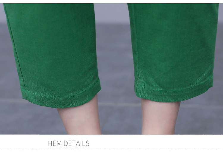Imitation Cotton and Linen Suit  Two-piece Trousers Loose Carrot Pants Cropped Trousers Casual