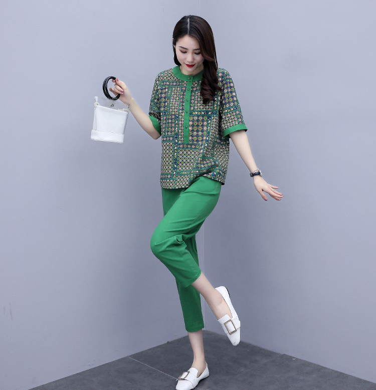 Imitation Cotton and Linen Suit  Two-piece Trousers Loose Carrot Pants Cropped Trousers Casual