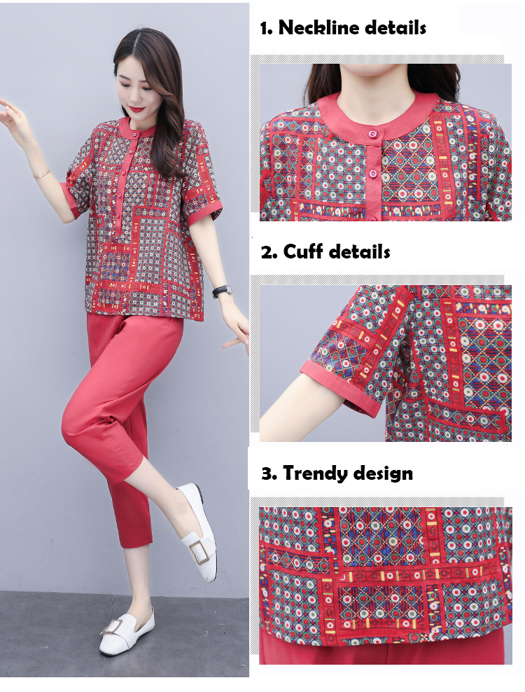 Imitation Cotton and Linen Suit  Two-piece Trousers Loose Carrot Pants Cropped Trousers Casual