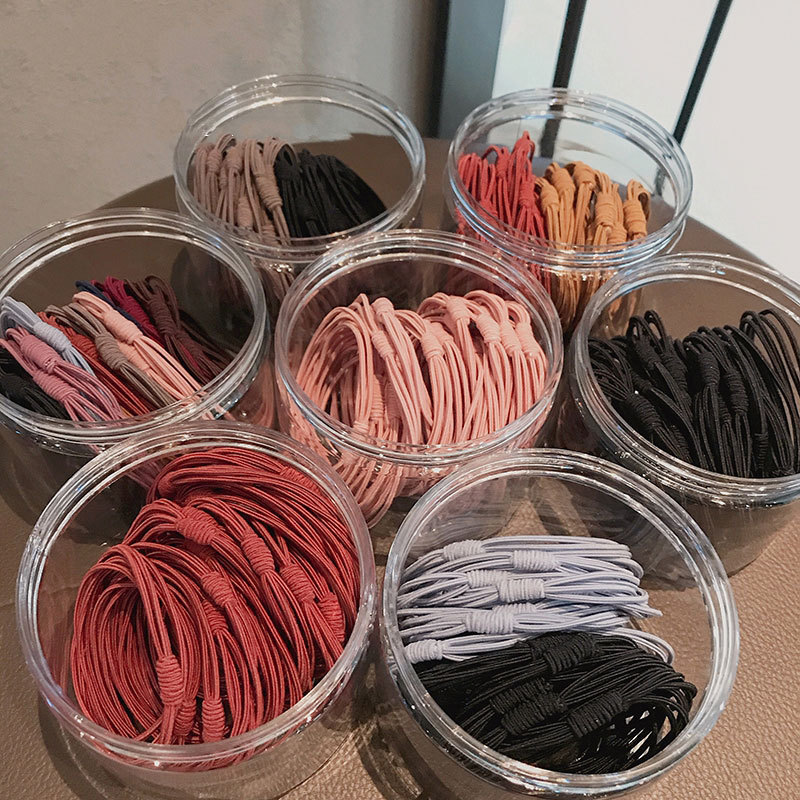 Canned 20 Basic Rubber Band Girl Hair Ring Net Red Ins Headband Simple Four In One Headband