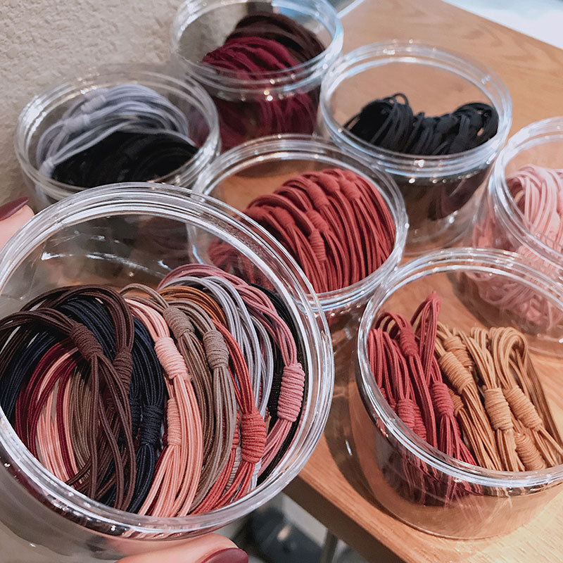 Canned 20 Basic Rubber Band Girl Hair Ring Net Red Ins Headband Simple Four In One Headband