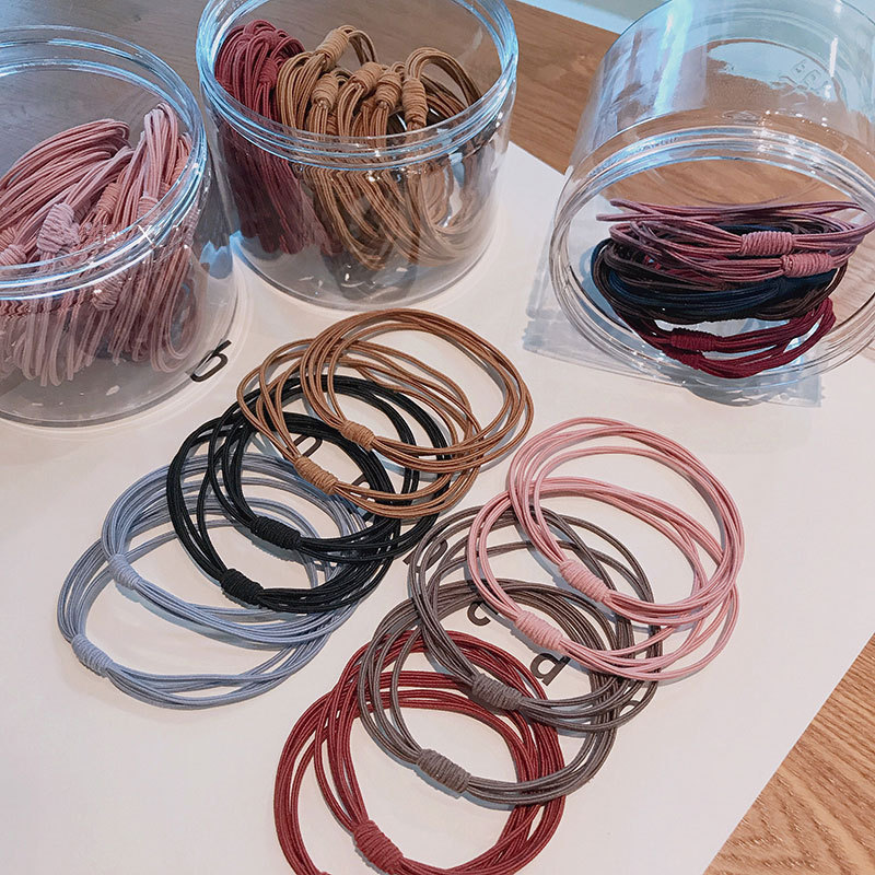 Canned 20 Basic Rubber Band Girl Hair Ring Net Red Ins Headband Simple Four In One Headband