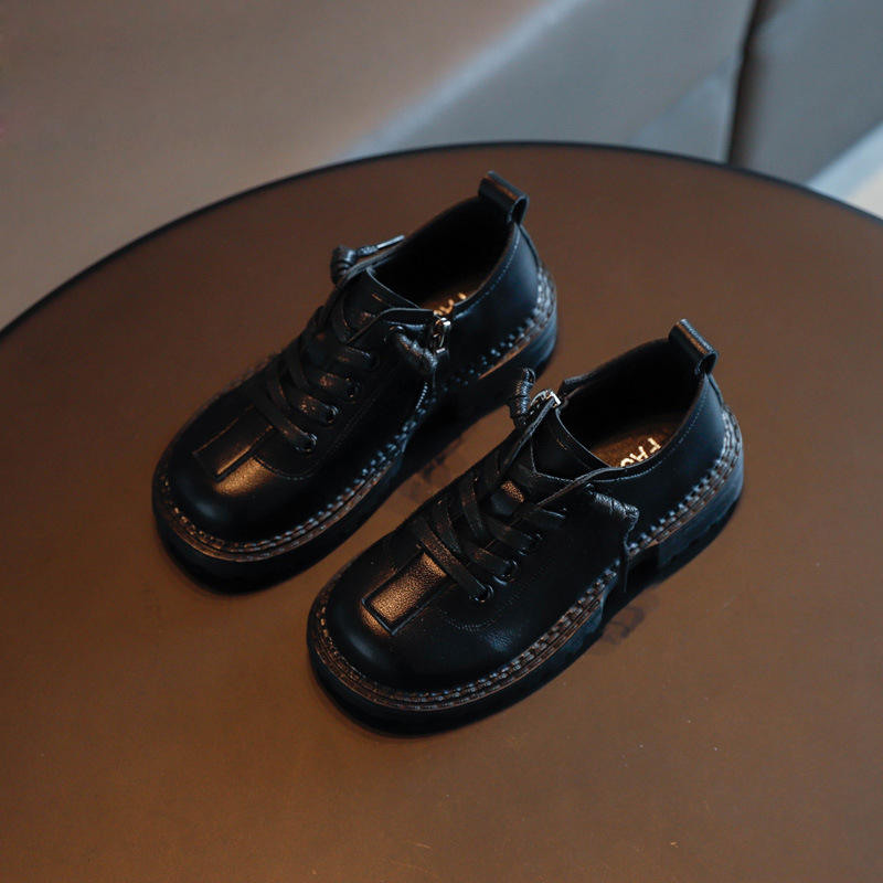 Children's Shoes, Girls' Shoes, All-match Leather Shoes with Soft Soles, Baby Boots